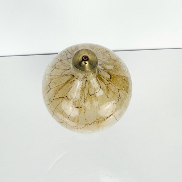 KROSNO Poland VTG Jozefina Hand Blown Art Glass Marble Beige Snail Stem Oil Lamp - Picture 6 of 14